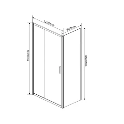 Душевой уголок Vincea Garda 120х90см VSR-1G9012CLB профиль черный, стекло прозрачное