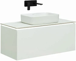 Тумба с раковиной Allen Brau Infinity 100 с мраморной столешницей, белая матов