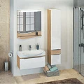 Зеркало Comforty Самара 76 кофе 00004134972CF с подсветкой, светлое дерево