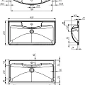 Раковина встраиваемая BelBagno 90см BB900/455-LV-MR-ALR белая