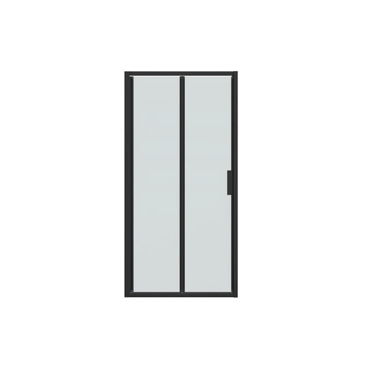 Душевая дверь в нишу Bravat Blackline 100x200см BD100.4121B профиль черный, стекло прозрачное