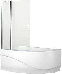 Шторка на ванну Aquanet Alfa 3 92.6x140см NF7221-1 pivot профиль хром, стекло прозрачное