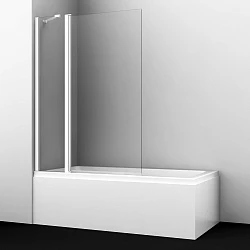 Шторка на ванну Wasserkraft Berkel 110x140см 48P02-110WHITE Fixed профиль белый, стекло прозрачное