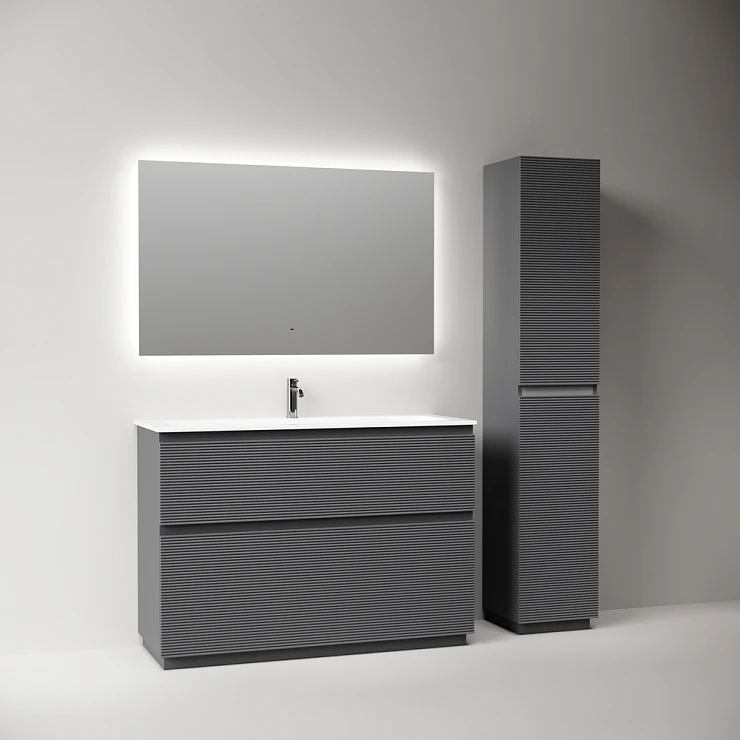 Тумба с раковиной Sancos Folk Floor 120 напольная, Grey soft