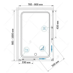 Душевой уголок RGW Classic CL-44B 80x100см 32094480-14 профиль черный, стекло прозрачное