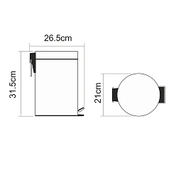 Ведро для мусора Wasserkraft Kammel K-8300 635WHITE 5L белое матовое