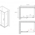 Душевой уголок ABBER Schwarzer Diamant 100x70см AG301005-S705 профиль хром, стекло прозрачное