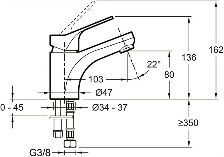 Смеситель для раковины Jacob Delafon Brive E75762-4-CP хром