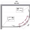 Душевой уголок BelBagno Uno 100x80см UNO-195-RH-2-100/80-C-Cr профиль хром, стекло прозрачное