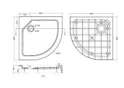 Душевой поддон Cezares 90х90см TRAY-SMC-R-90-550-150-W белый