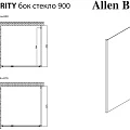 Боковая стенка Allen Brau Priority 90см 3.31016.00G профиль серебро браш, стекло тонированное