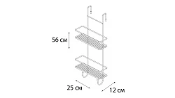 Полка для душевой кабины двухэтажная хром Fixsen FX-740-2