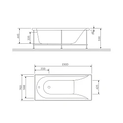 Акриловая ванна AM.PM Spirit 150x70 W72A-150-070W-A2 белая глянцевая