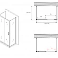 Душевой уголок ABBER Schwarzer Diamant 140х70см AG30140B-S70B-S70B профиль черный, стекло прозрачное