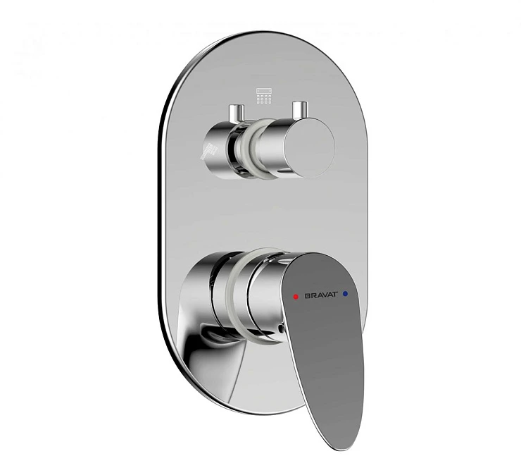 Смеситель встраиваемый для душа Bravat Drop P69190C-RUS хром