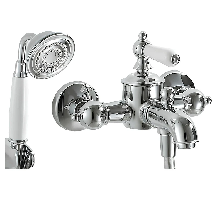 Смеситель для ванны с душем Bravat Art F675109C-B белый / хром