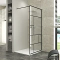 Душевая перегородка Bravat Blackline 90x195см BG090.6414B профиль черный, стекло прозрачное