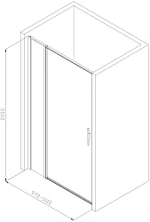 Душевая дверь в нишу Allen Brau Priority 100x200 см 3.31004.00G профиль хром, стекло тонированное