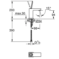 Смеситель для раковины Grohe Eurocube Joy 23656000 хром