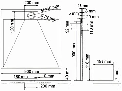 Душевой поддон Wasserkraft Alme 90x90см 15T03 белый