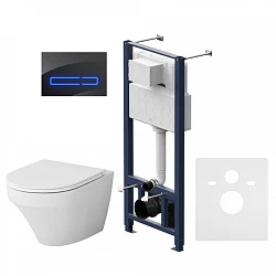 Инсталляция с унитазом и клавишей AM.PM Inspire IS450A38.501700 белый, синий, черный