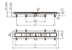 Душевой лоток Veconi Basic 35 CH350BC черный матовый