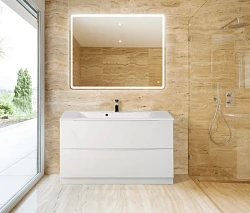 Тумба с раковиной BelBagno Marino 100 белая глянцевая