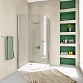 Душевой уголок Gutewetter Trend GK-863FP 63,6*75*200 R профиль хром, стекло прозрачное