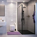 Душевой уголок Wasserkraft Elbe 120x80см 74P06 профиль черный, стекло прозрачное