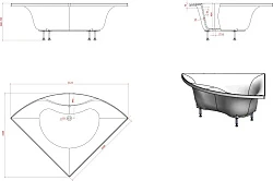 Ванна из искусственного камня Астра-Форм Виена 150x150 пристенная, угловая, белая глянцевая