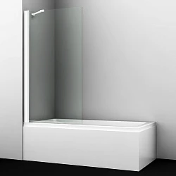 Шторка на ванну Wasserkraft Berkel 80x140см 48P01-80WHITE fixed профиль белый, стекло прозрачное