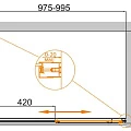 Душевой уголок Cezares Comfort 100x90см COMFORT-AH-1-100/90-C-Cr профиль хром, стекло прозрачное