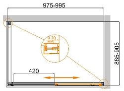 Душевой уголок Cezares Comfort 100x90см COMFORT-AH-1-100/90-C-Cr профиль хром, стекло прозрачное