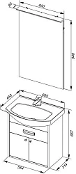 Мебель для ванной Aquanet Грейс 60 дуб кантербери/белый 1 ящик, 2 дверцы