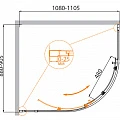 Душевой уголок Cezares Molveno 110x90см MOLVENO-RH-1-110/90-P-Cr профиль хром, стекло рифленое
