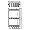 Полка Wasserkraft K-1433 3-ярусная, с крючками, хром