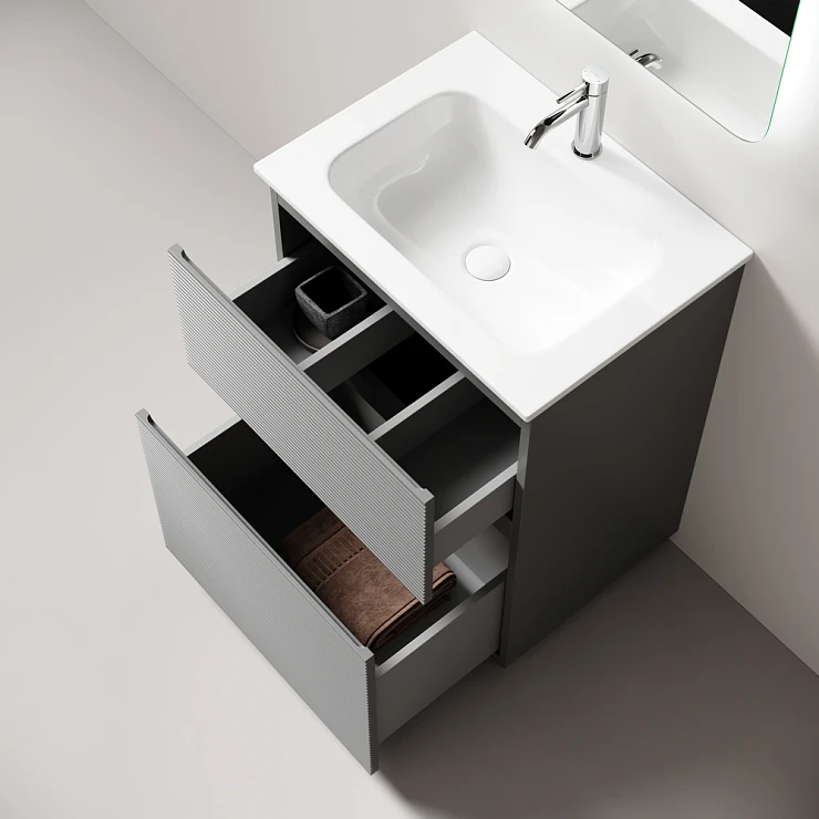 Тумба с раковиной Sancos Folk Floor 60 напольная, Ergraut soft