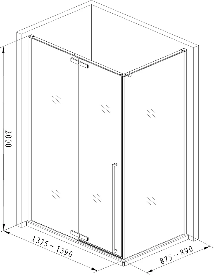 Душевой уголок Aquanet Ideal 140x90см AE-AXC94MB-S-C профиль хром, стекло прозрачное