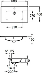 Раковина встраиваемая Aquaton Victoria Nord Unik 80см 732799C000 белая
