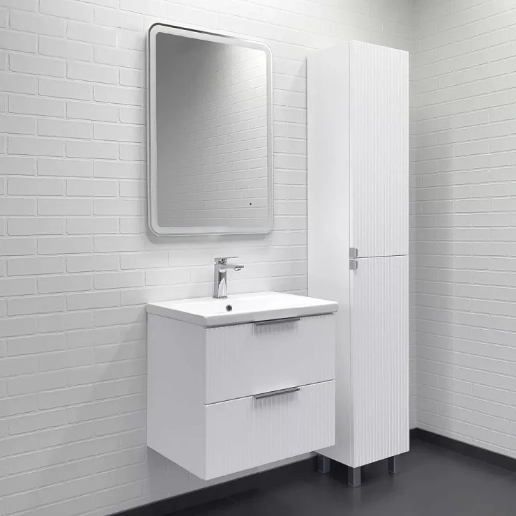 Тумба с раковиной Comforty Лима 60П2 белая матовая (раковина Como 60)