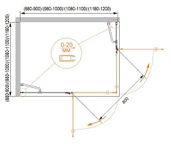 Душевой уголок Cezares Bergamo 90x90см BERGAMO-W-A-2-90-C-Cr профиль хром, стекло прозрачное