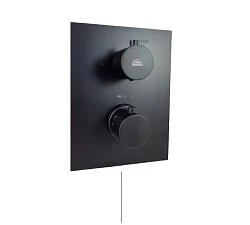 Термостатический смеситель Paffoni Light LIQ518NO/M с внутренней частью, для ванны с душем, черный