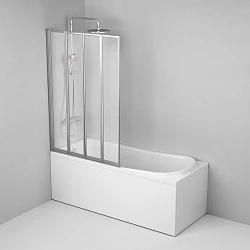 Шторка на ванну AM.PM Like 100x140см W80BS-100-140CT профиль хром, стекло прозрачное