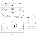 Акриловая ванна ABBER 170x78 AB9494-1.7 белая глянцевая