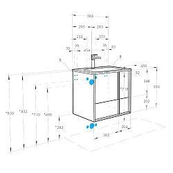Тумба под раковину Aquaton Ривьера 60 1A238801RVX20 белая матовая