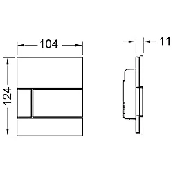 Кнопка смыва TECE Square Urinal 9242809 черная глянцевая