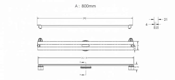 Душевой лоток Berges Super Slim 80 090154 хром матовый