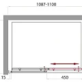 Душевой уголок BelBagno Uno 110x80см UNO-AH-1-110/80-M-Cr профиль хром, стекло матовое