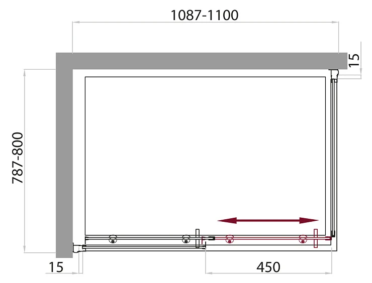 Душевой уголок BelBagno Uno 110x80см UNO-AH-1-110/80-M-Cr профиль хром, стекло матовое