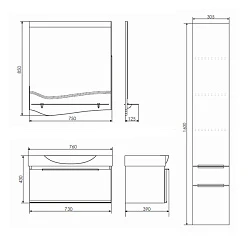 Зеркало Comforty Самара 76 кофе 00004134972CF с подсветкой, светлое дерево